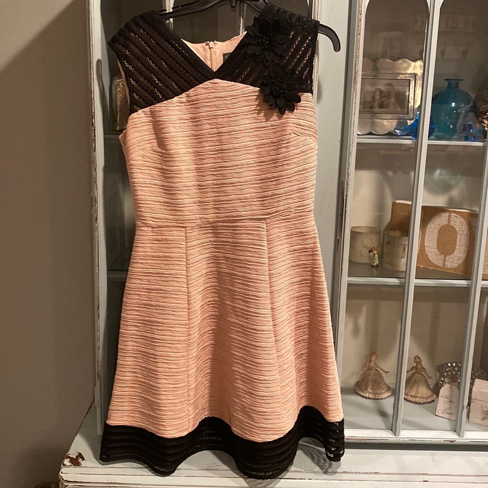 Pink Taylor dress with black detail. NWT. Size 10